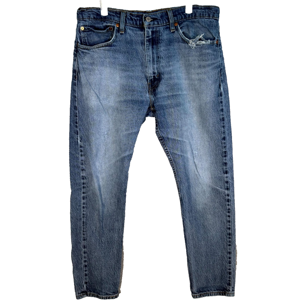 Levi's 514 Mens Jeans 36 X 30 Blue Denim 5-Pockets Straight Leg Zip Fly Zip Fly
